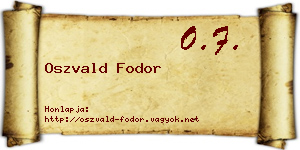 Oszvald Fodor névjegykártya